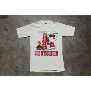Vintage 70s 80s Joe Wisconsin Badgers Snoopy Peanuts Shirt - Boys M 10 - 12